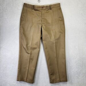 LL Bean Natural Fit Khaki Chinos Mens Size 38x29 Flat Front Cotton Pants